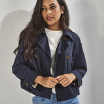 Korte trenchcoat - Navy