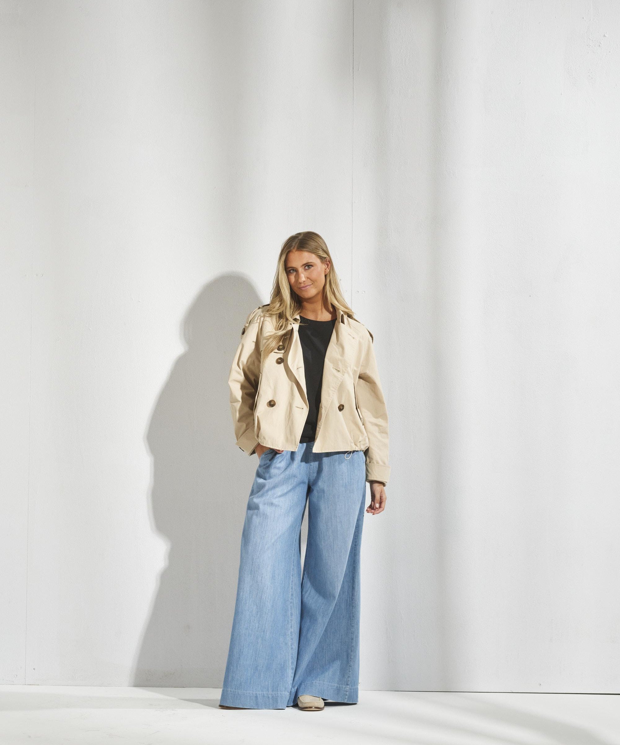 Korte trenchcoat - Camel