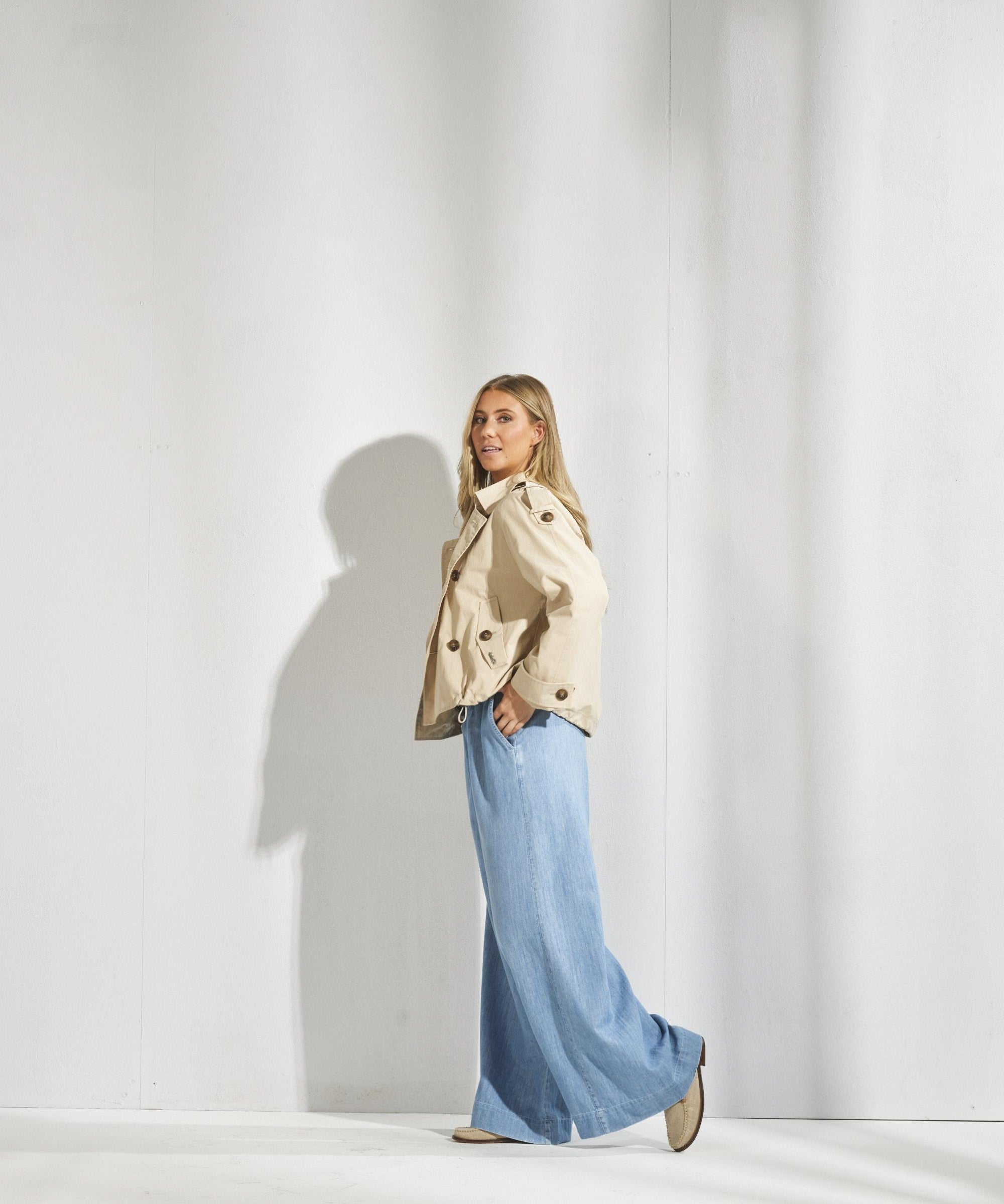 Korte trenchcoat - Camel
