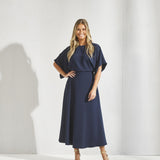 Soepel vallende lange jurk - Navy
