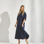 Soepel vallende lange jurk - Navy