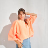 Sweater met driekwartsmouwen - Fluo oranje