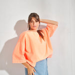 Sweater met driekwartsmouwen - Fluo oranje