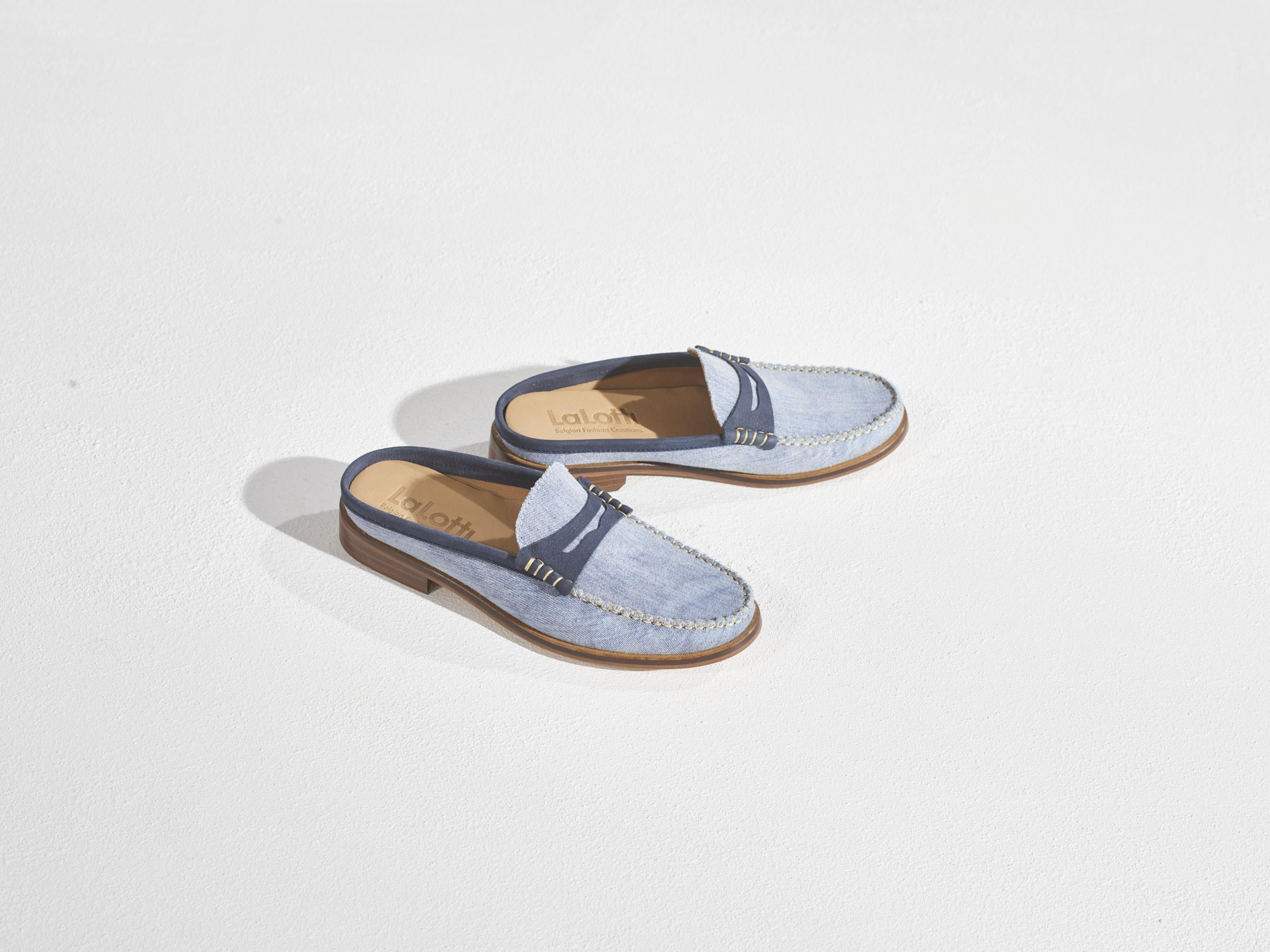 Slipper met kleurdetail - Jeans