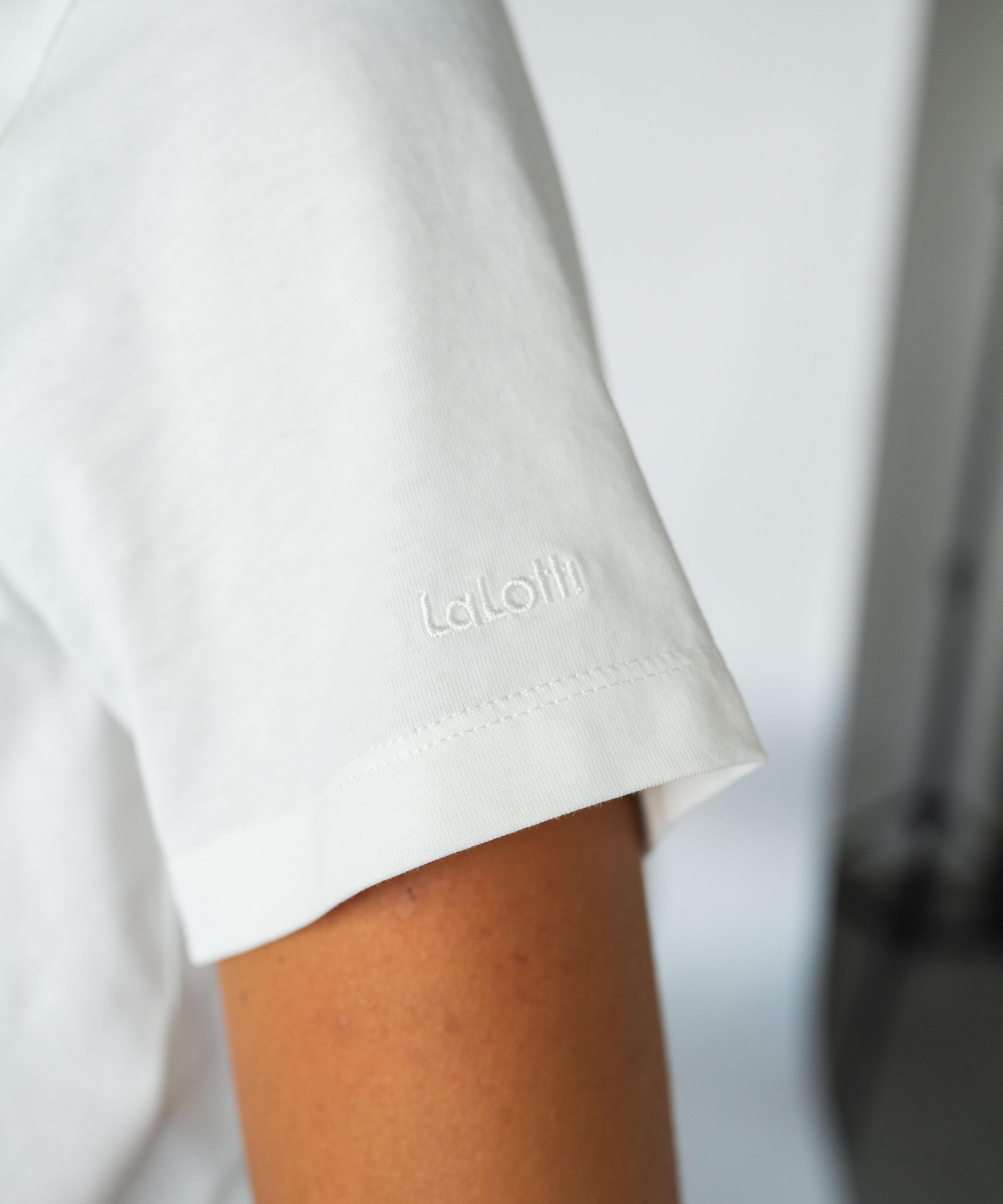 T-shirt met v-hals - Off white