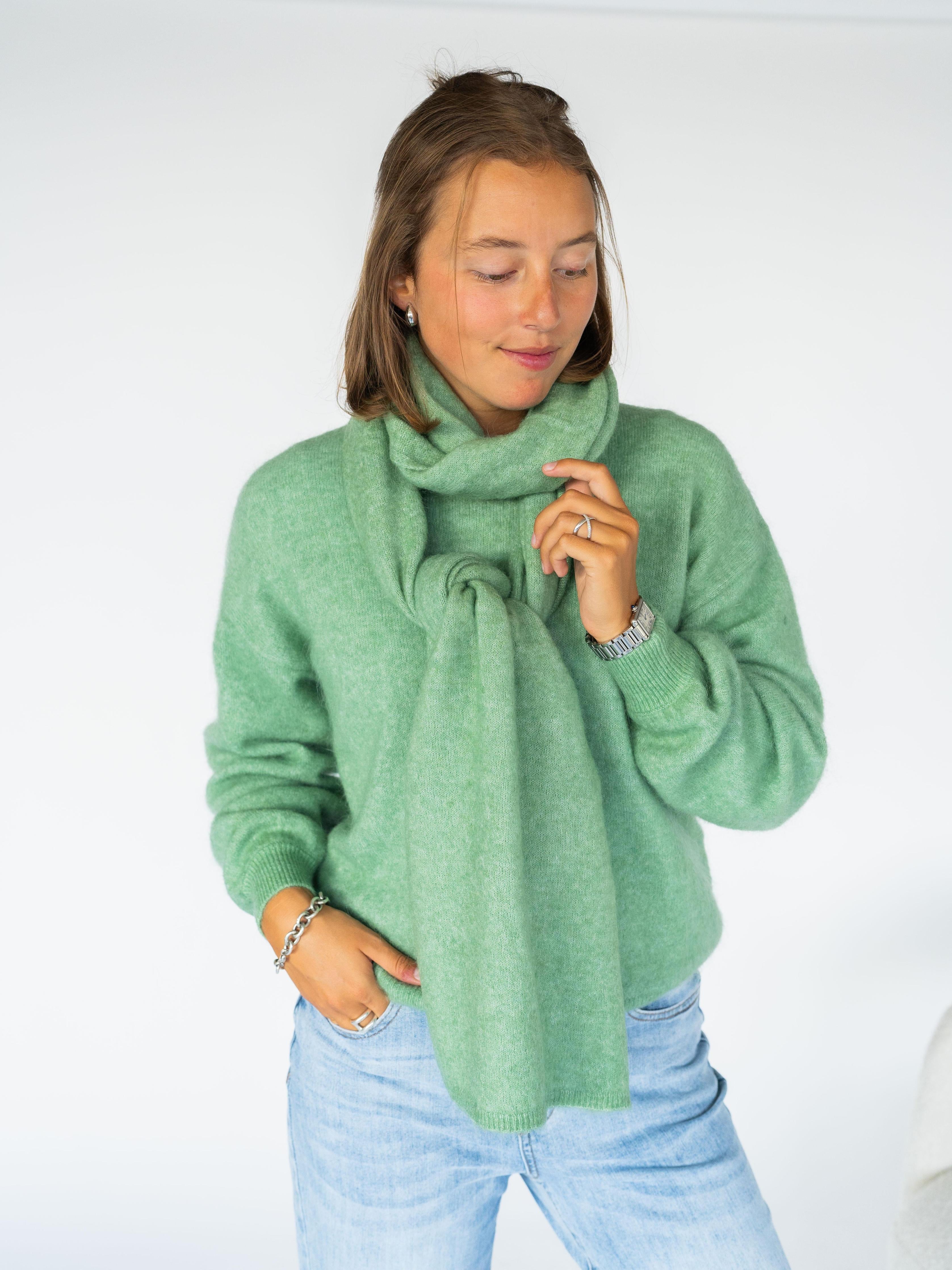 Sjaal in mohair - Mintgroen