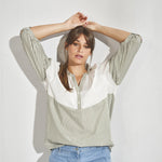 Shirt with puff sleeves - Khaki stripes