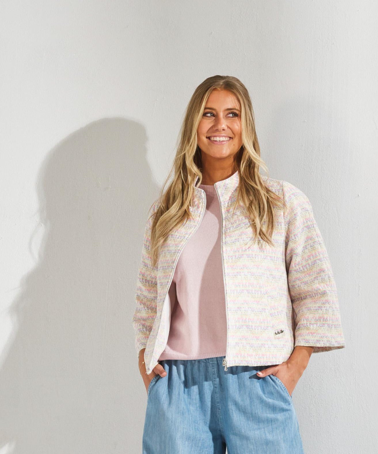 Cape met driekwarts mouw - Multicolour soft