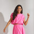 Blouse met strop onderaan - Roze