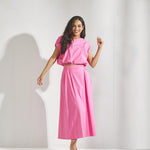Blouse met strop onderaan - Roze