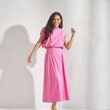 Blouse met strop onderaan - Roze