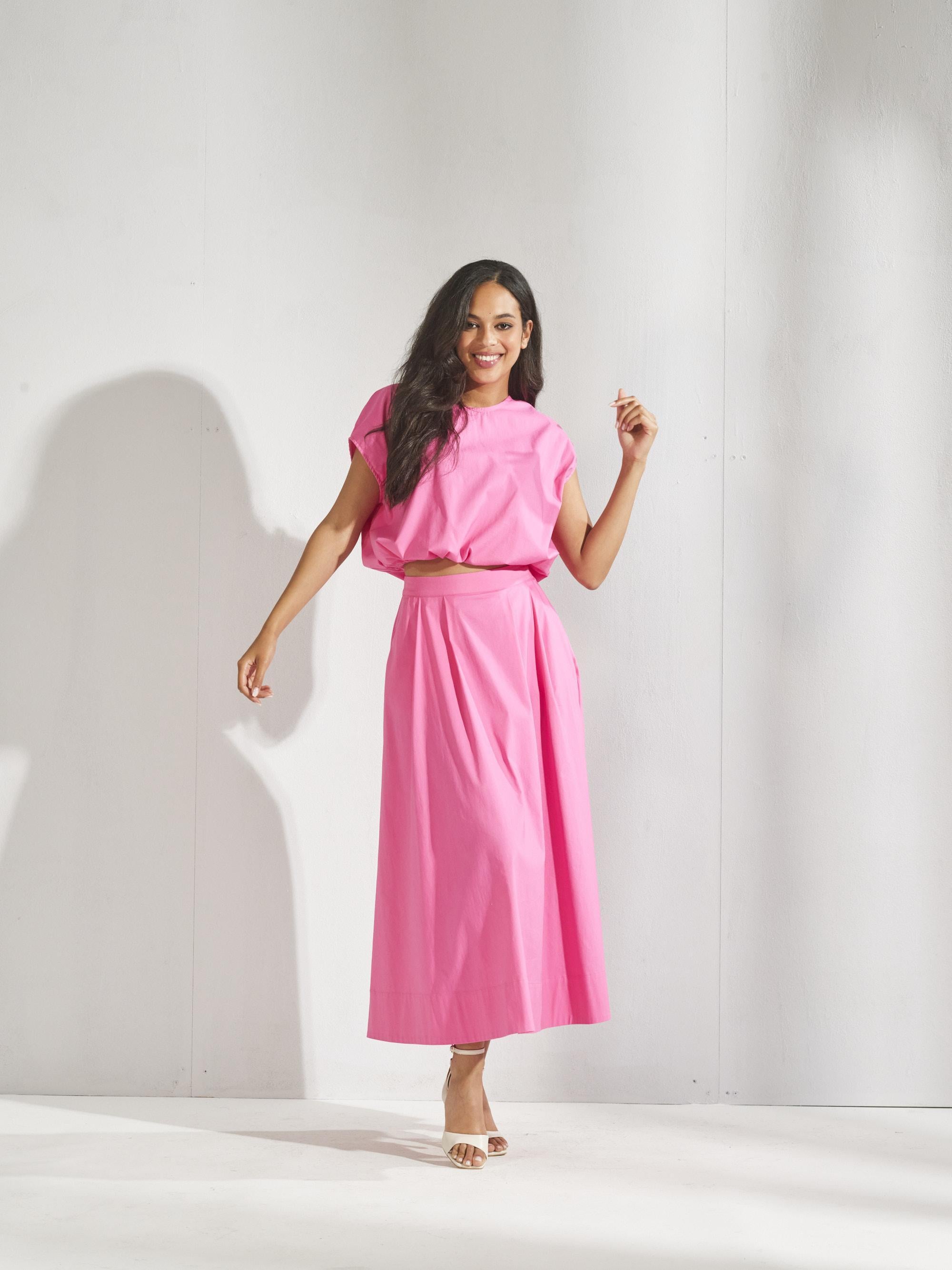 Blouse met strop onderaan - Roze