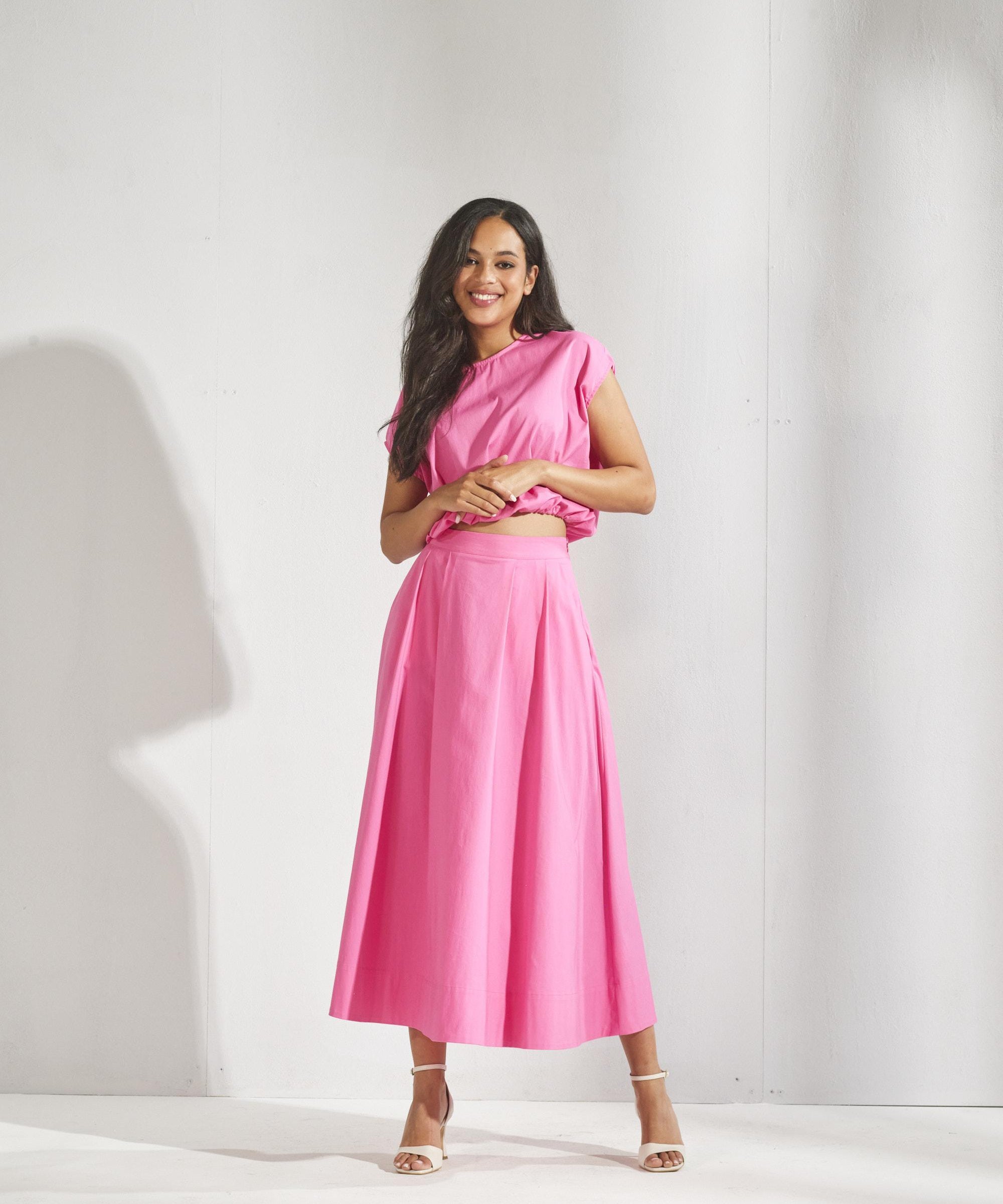 Blouse met strop onderaan - Roze