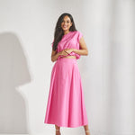 Blouse met strop onderaan - Roze
