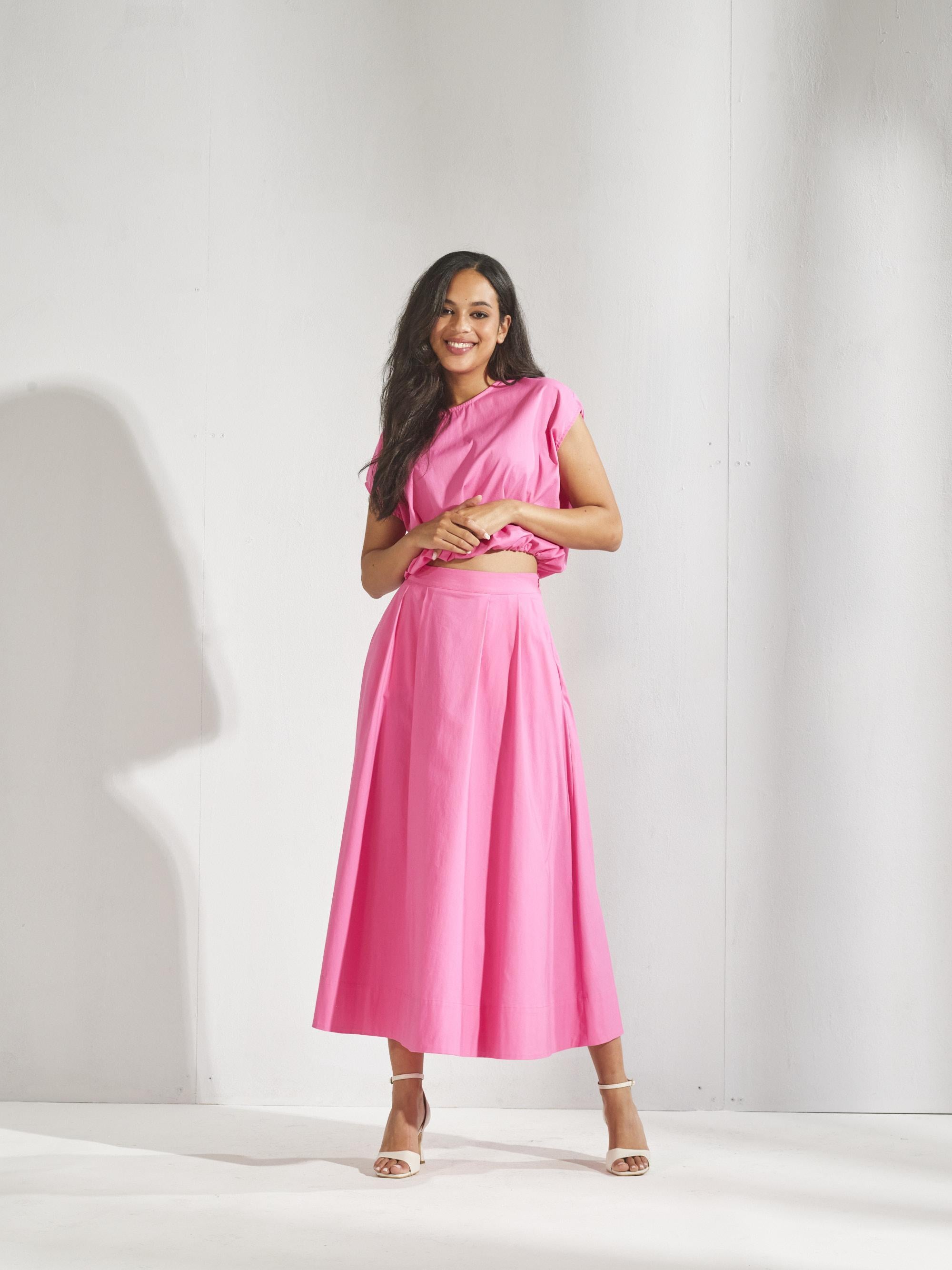 Blouse met strop onderaan - Roze