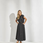 Blouse met strop onderaan - Zwart