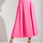 Katoenen rok met plooien - Roze