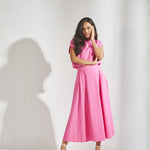 Katoenen rok met plooien - Roze