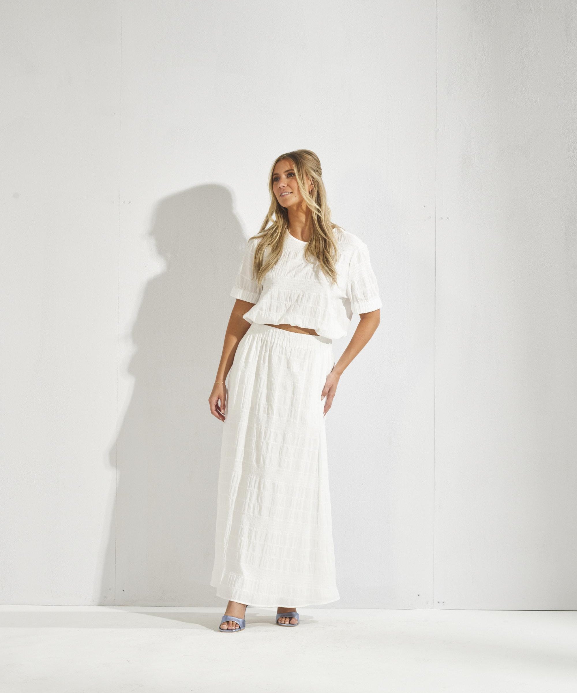 Blouse met rekker onderaan - Wit