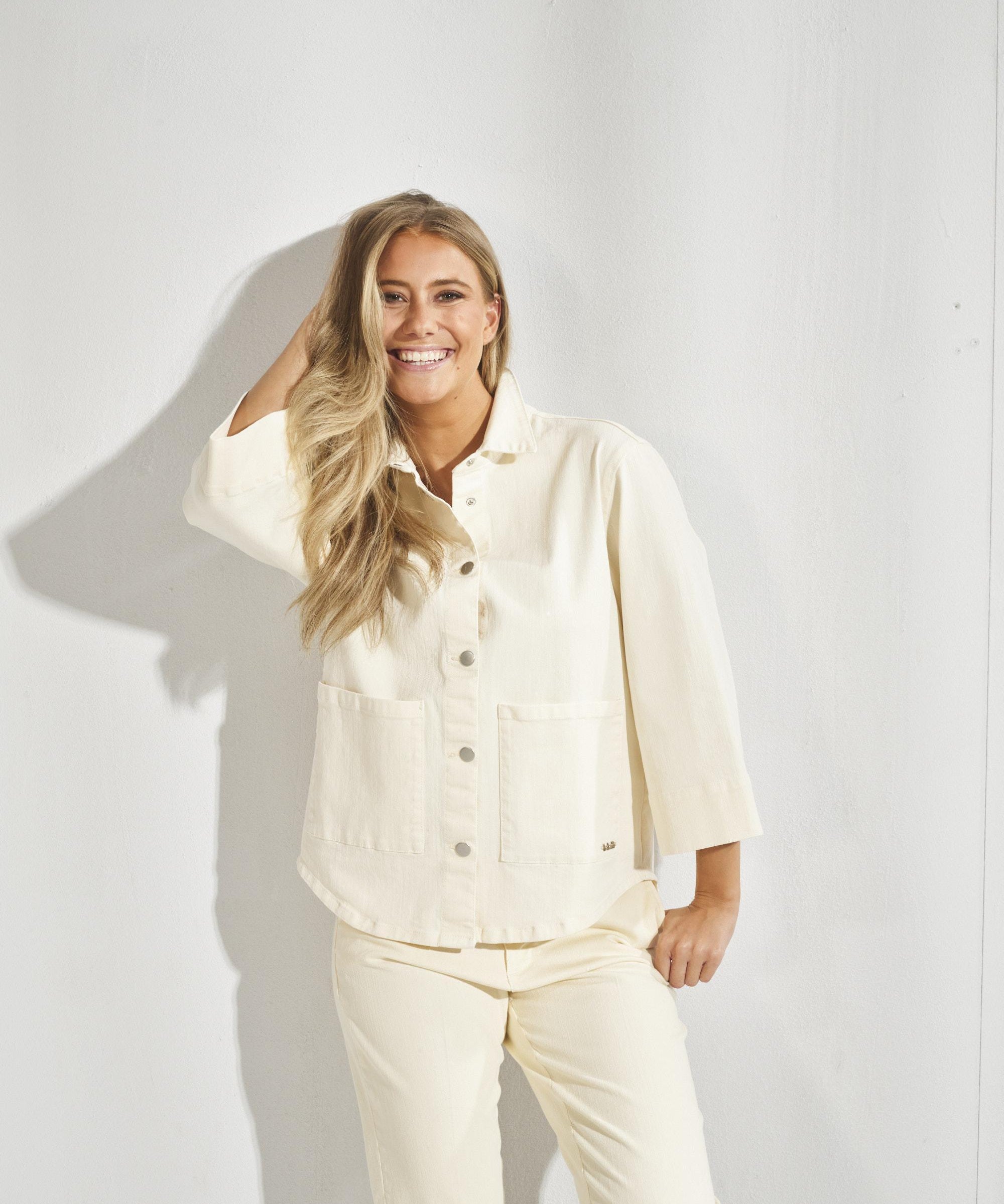 Overhemd in jeans - Ecru