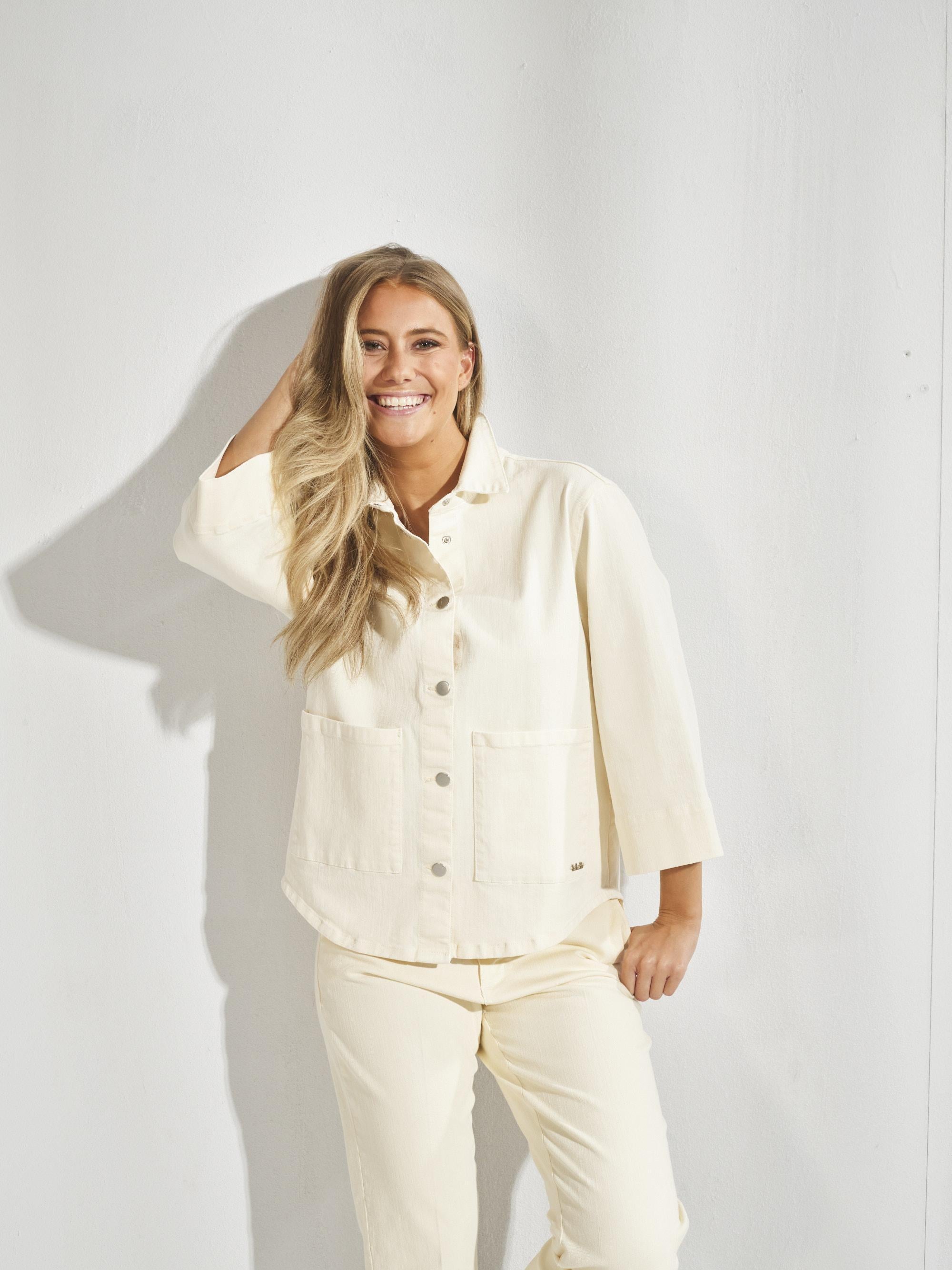 Overhemd in jeans - Ecru
