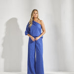 Broek met broderie - Bic Blauw