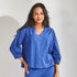 Blouse in broderie - Bic blauw