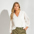 Blouse in broderie - Wit
