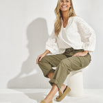 Blouse in broderie - Wit