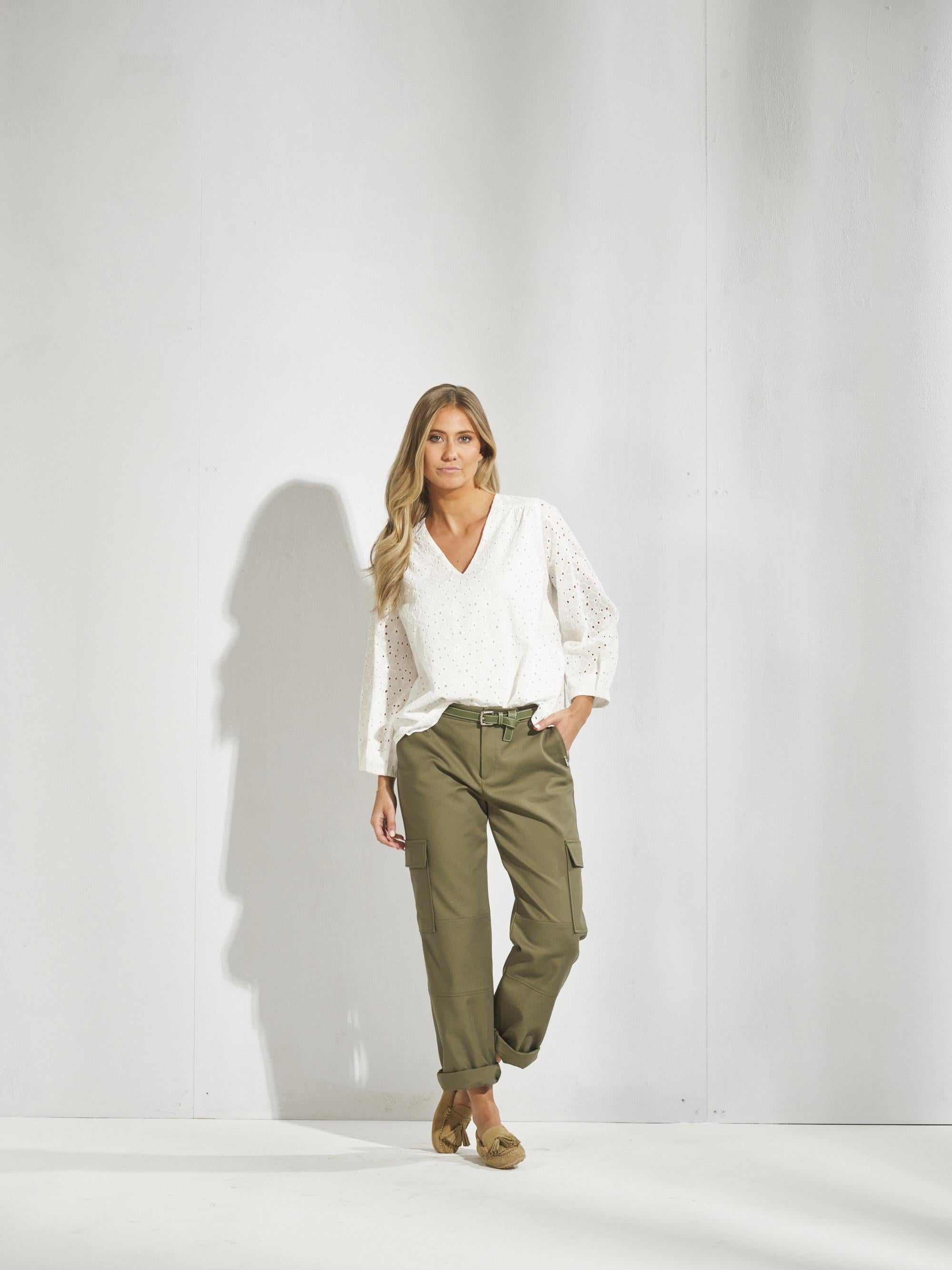 Blouse in broderie - Wit