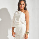 One shoulder blouse - Wit