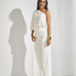 One shoulder blouse - Wit