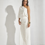 One shoulder blouse - Wit
