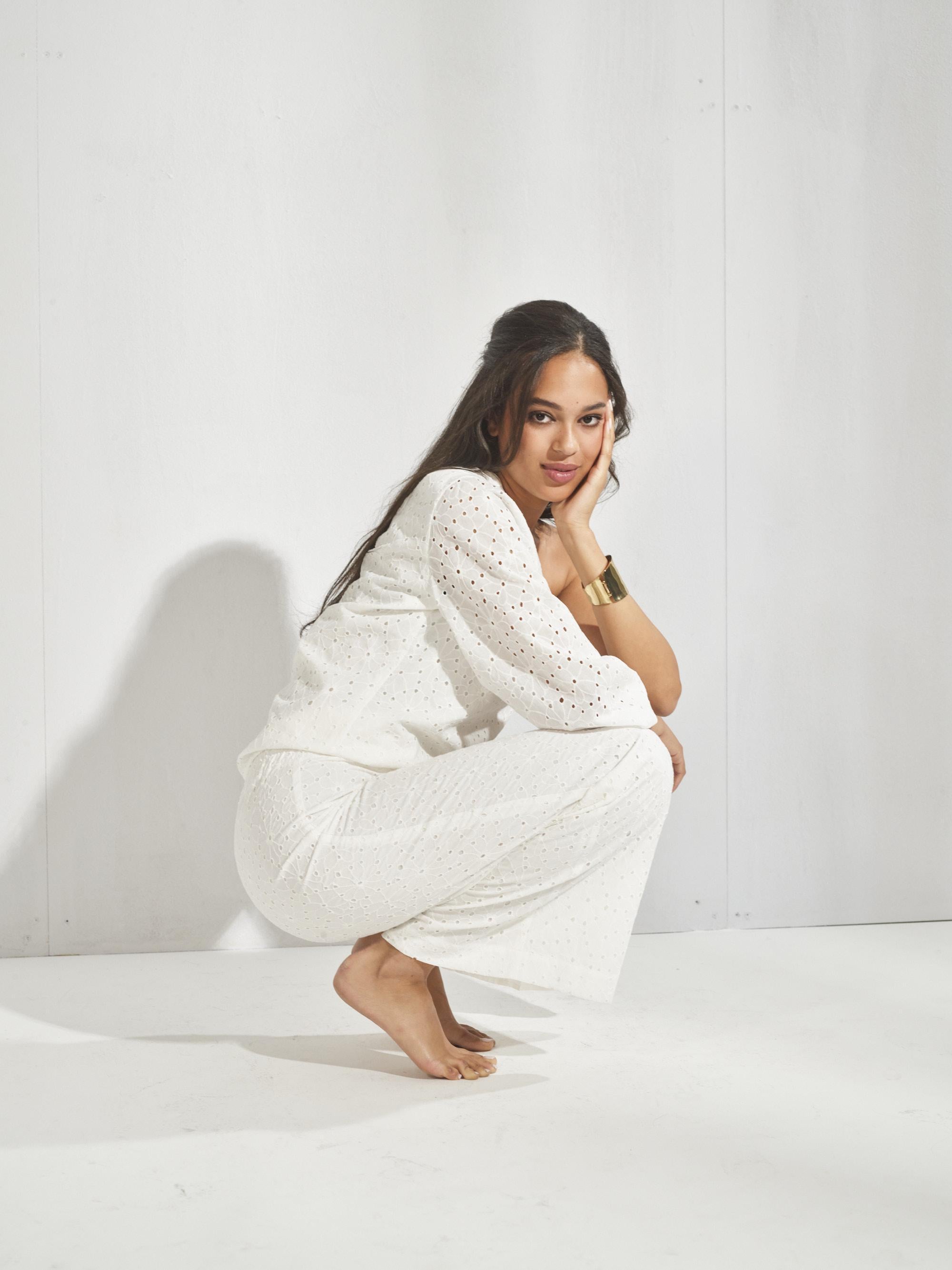 One shoulder blouse - Wit