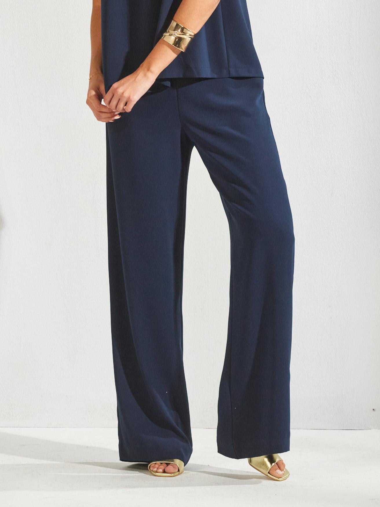 Broek met rekker in de taille - Navy