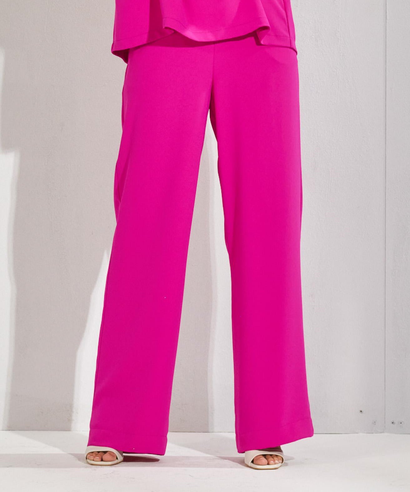 Broek met rekker in de taille - Fuxia