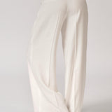Broek met bandplooi - Wit