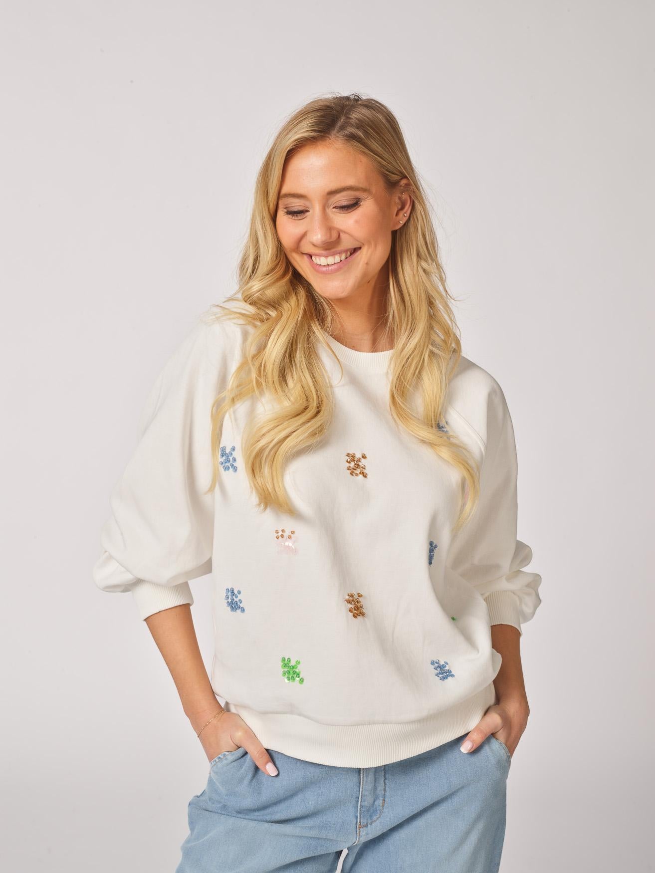 Sweater met pailletten - Wit