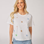 T-shirt met pailletten - Wit