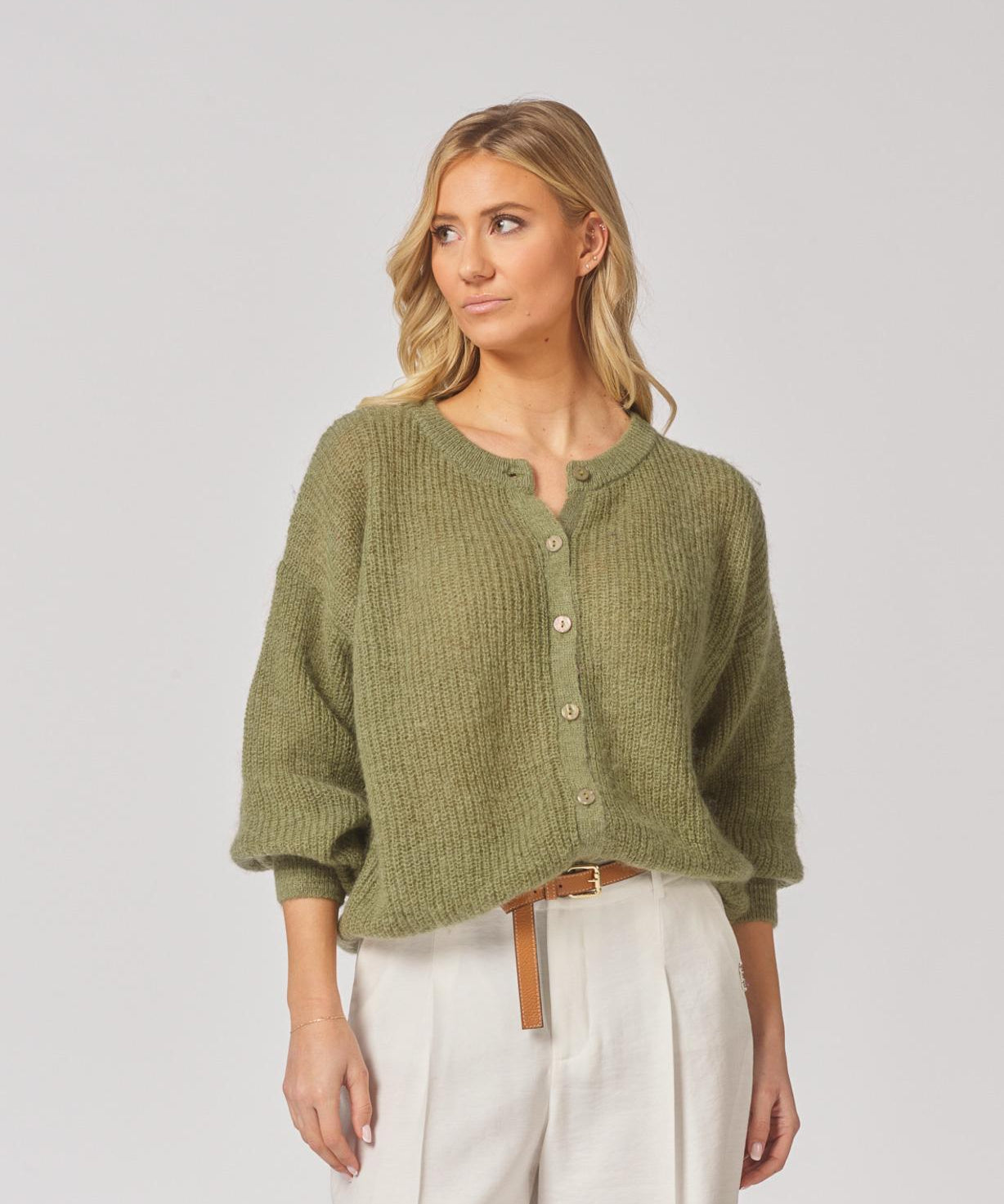 Gilet met knopen - Kaki