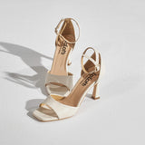 High heels met open teen - Ecru