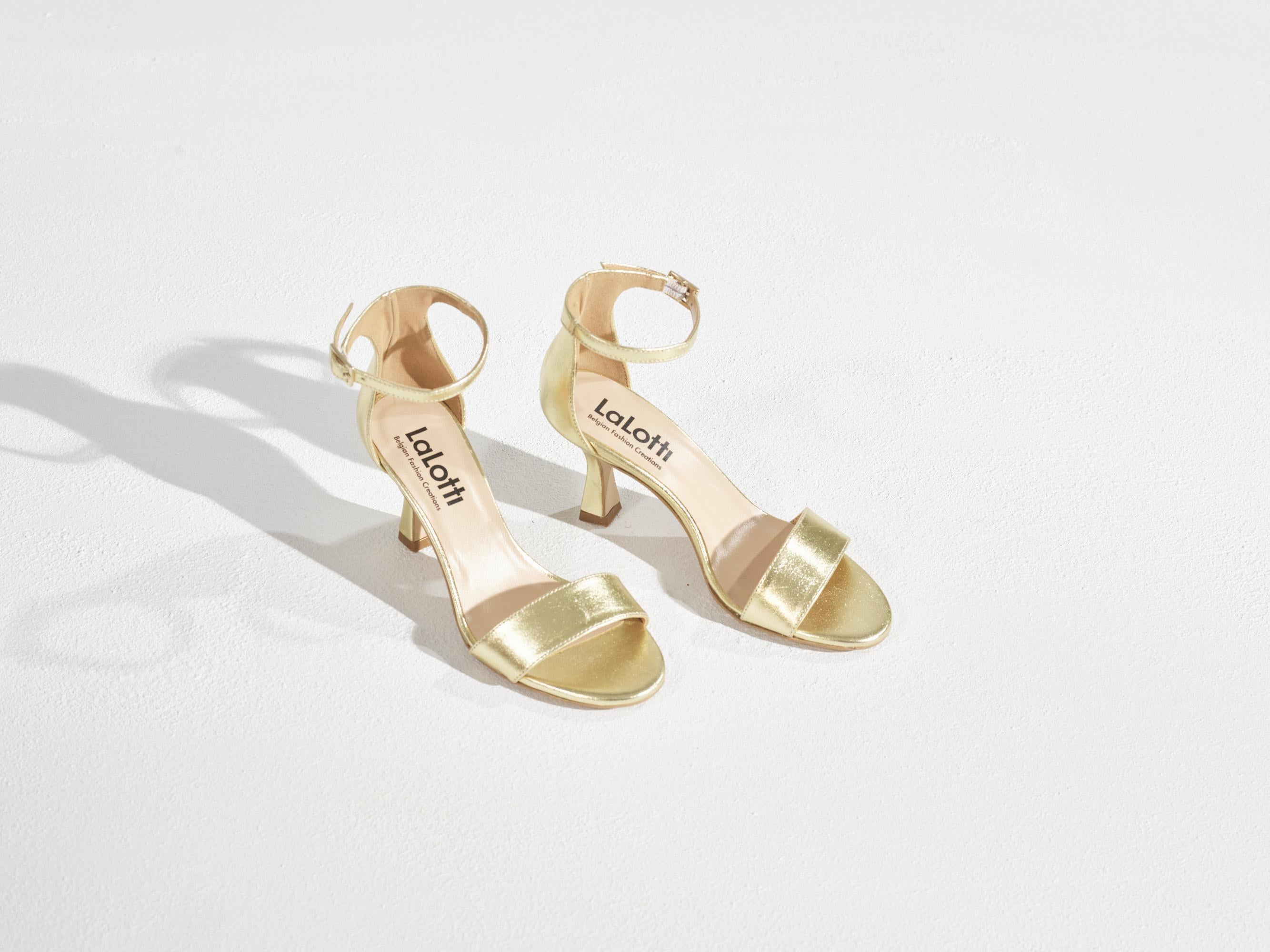 High heels met open teen - Goud