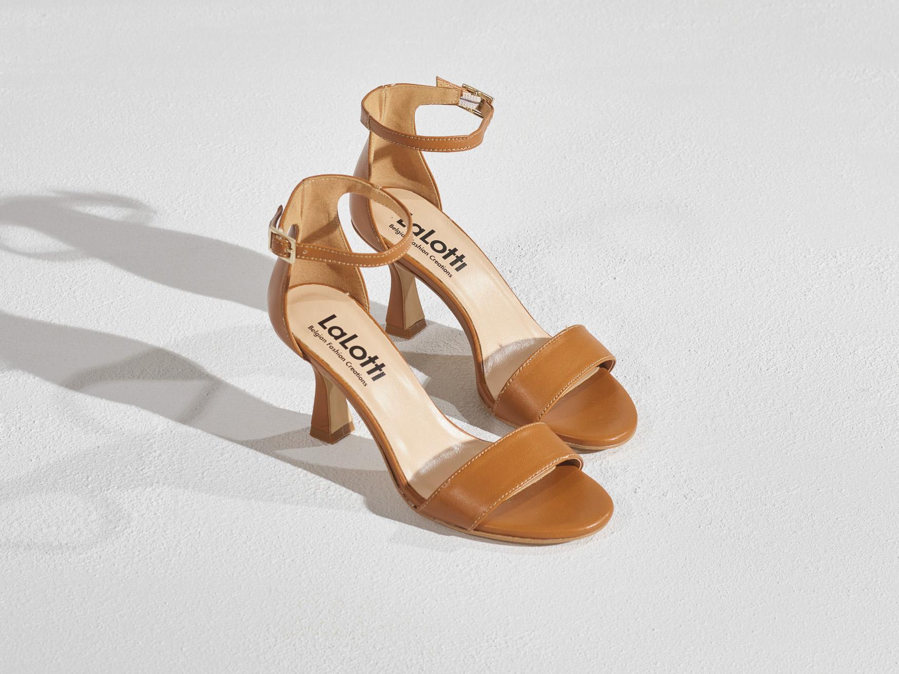 High heels met open teen - Camel