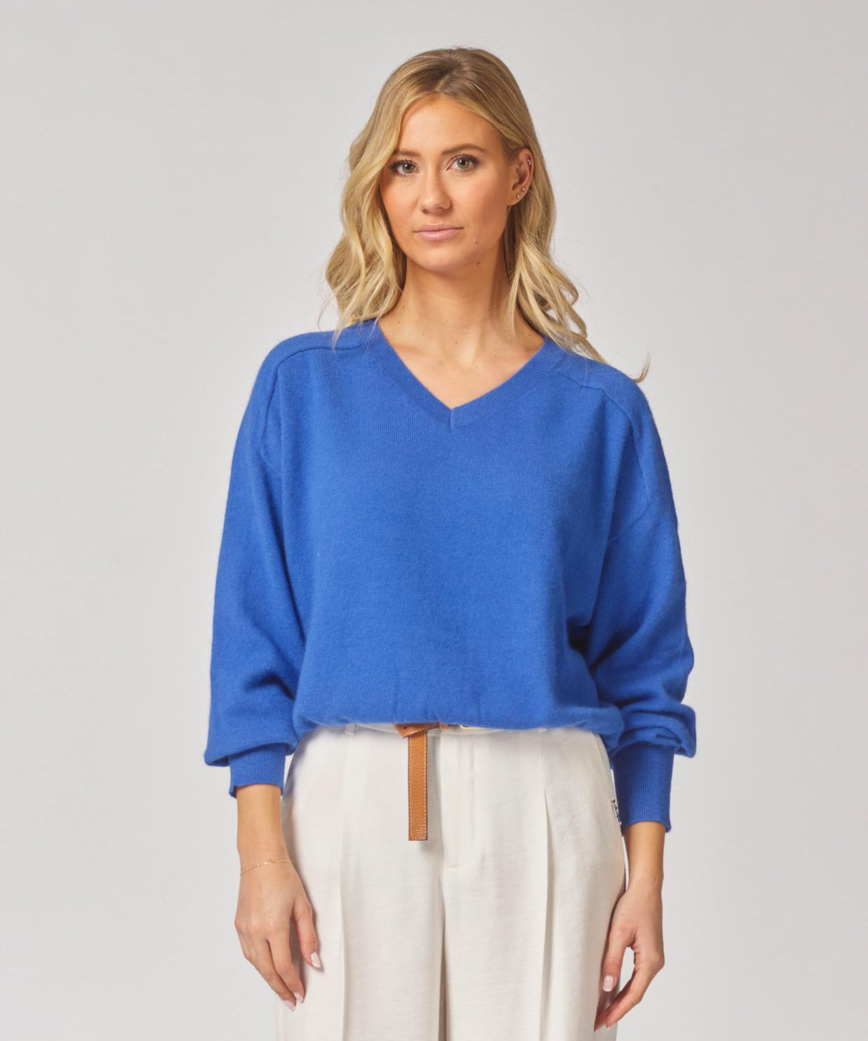 Pull met v-hals - Royal blue