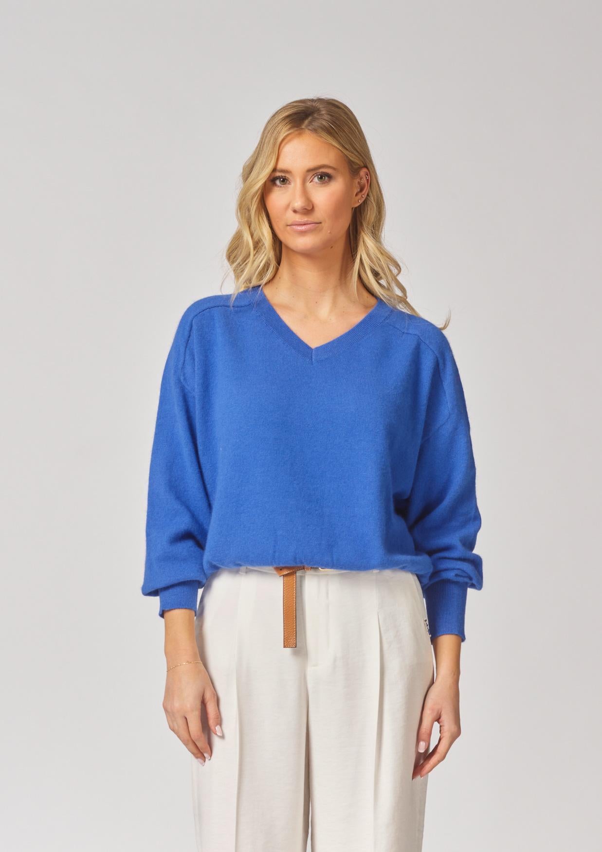 Pull met v-hals - Royal blue