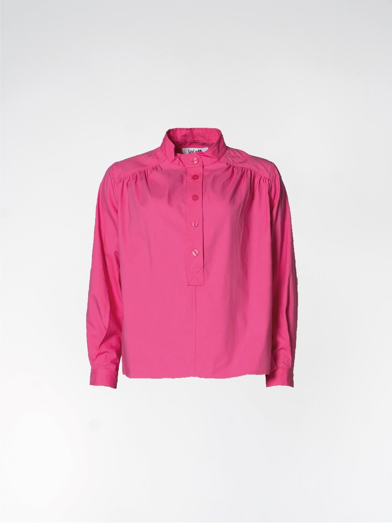 Overhemd met gegolfde kraag - Roze