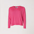 Trui met v-hals en mouw detail - Fuxia lichtblauw