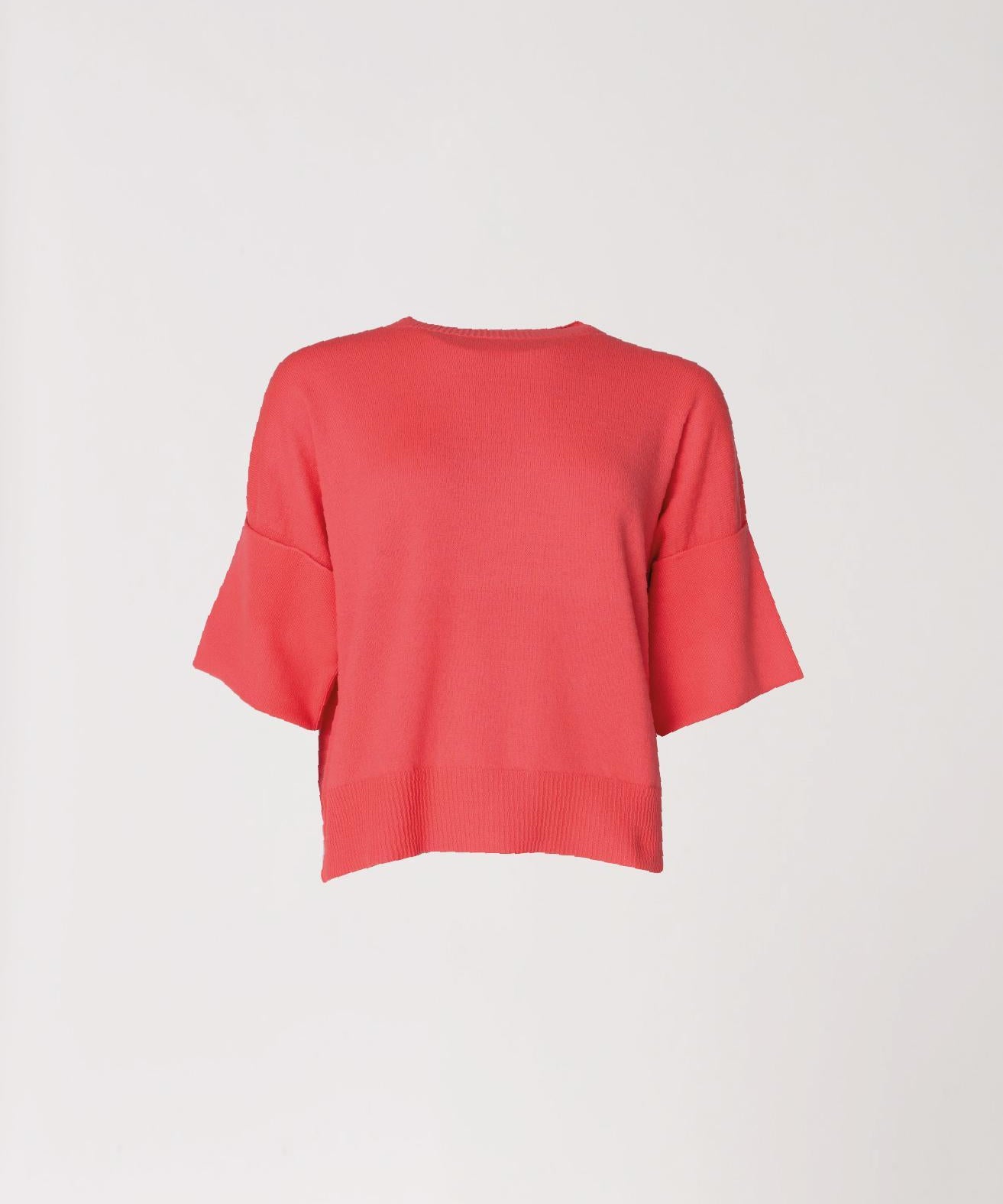 Trui met overslag mouwen - Corail