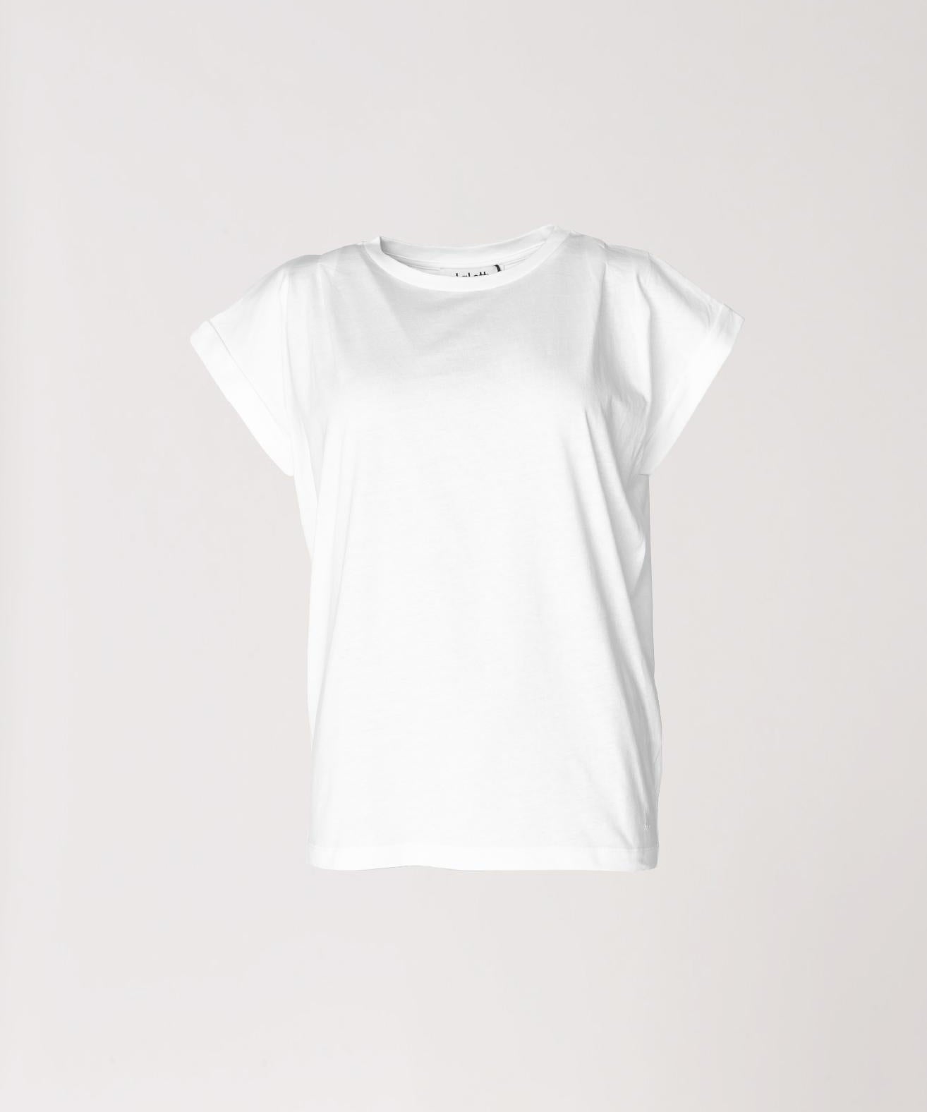 T-shirt met plooien op schouder - Wit