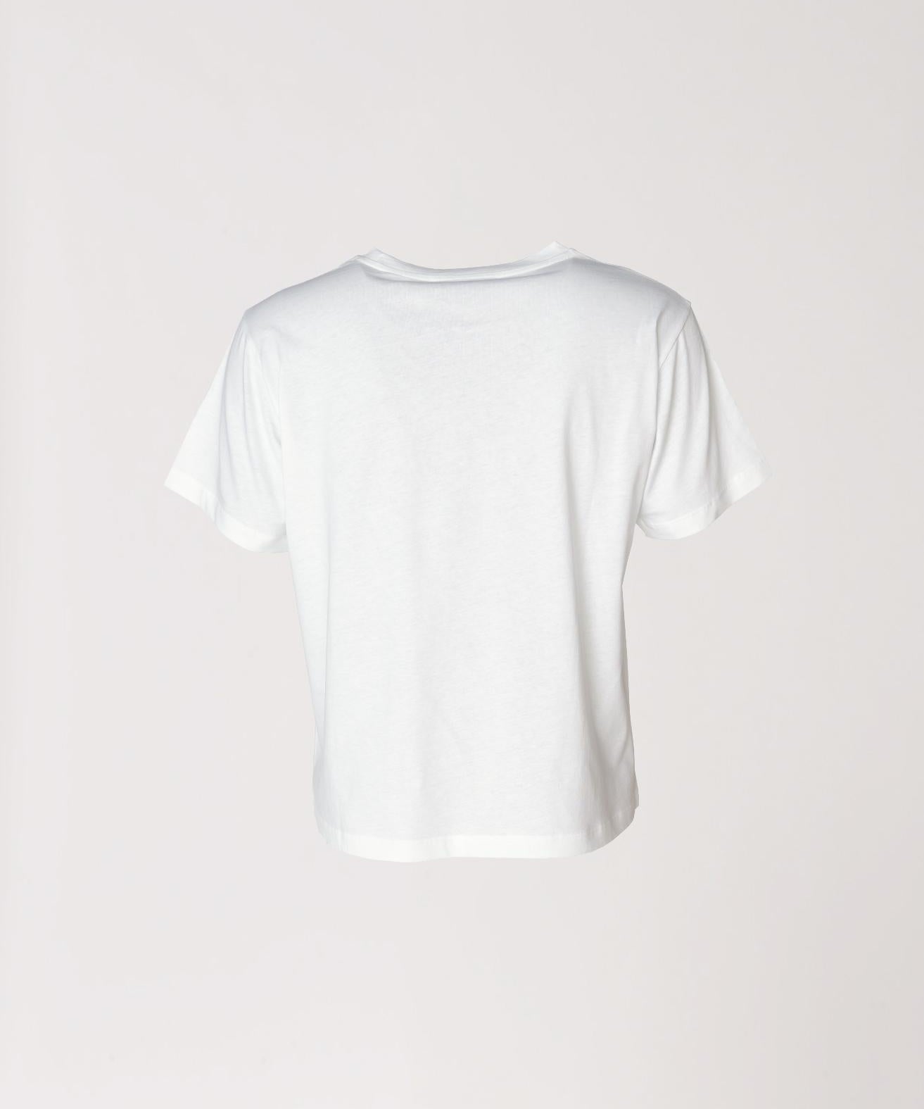 T-shirt met plooien op schouder - Wit